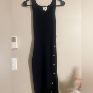 Black ribbed dress